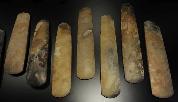 Polished flint axes. 3700-3500 BC. From Maglehojs Vange, Den