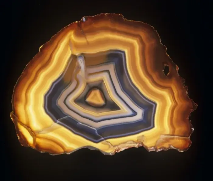 Framed Print : Agate. Polished slice of agate from Uraguay