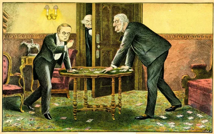 Framed Print : Political cartoon, On the Turn of the Card Framed Print : Political cartoon, On the Turn of the Card