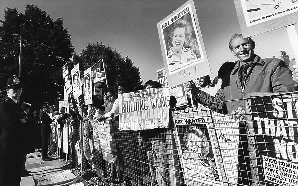 Political demonstration against Margaret Thatcher