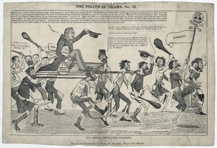 Framed Print : The political drama. No. 61. Old grill among the paddies Framed Print : The political drama. No. 61. Old grill among the paddies