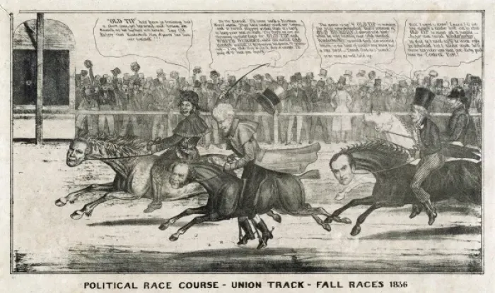 Framed Print : Political race course - Union Track - fall races 1836 Framed Print : Political race course - Union Track - fall races 1836