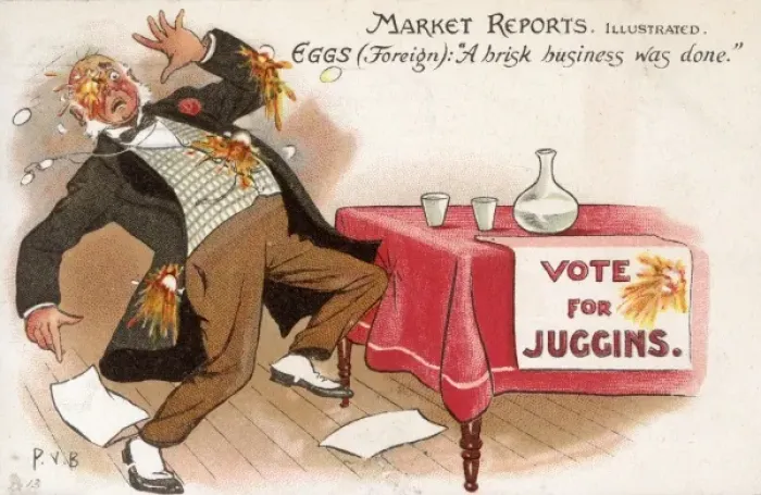 Framed Print : Politician pelted with rotten eggs Framed Print : Politician pelted with rotten eggs