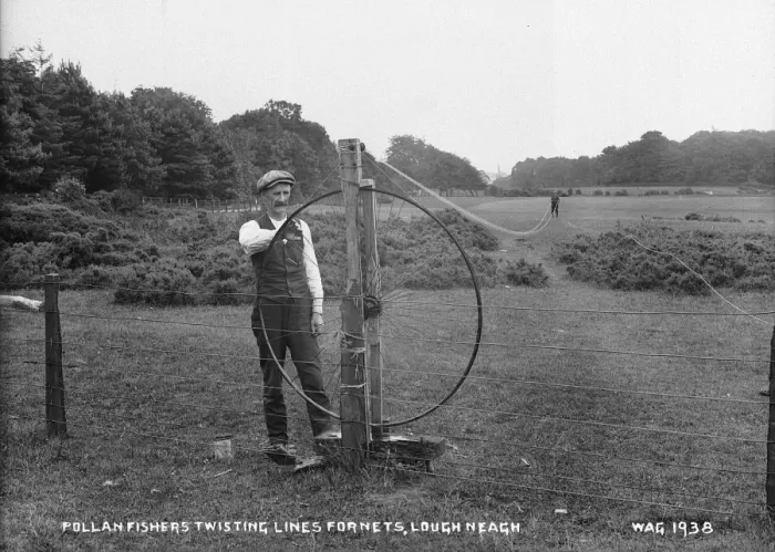 Framed Print : Pollan Fishers Twisting Lines for Nets, Lough Neagh Framed Print : Pollan Fishers Twisting Lines for Nets, Lough Neagh