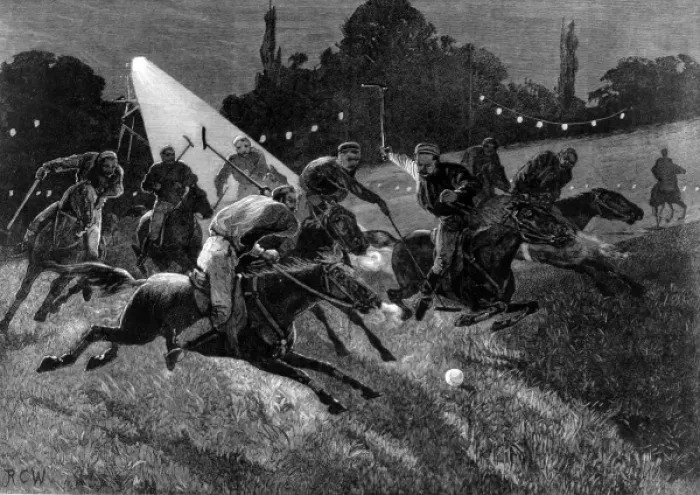 Framed Print : Polo match by electric light Framed Print : Polo match by electric light