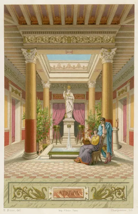 Framed Print : POMPEII ATRIUM RESTORED Framed Print : POMPEII ATRIUM RESTORED