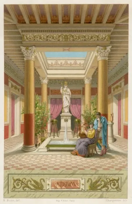 Framed Print : Pompeii Atrium Restored Framed Print : Pompeii Atrium Restored