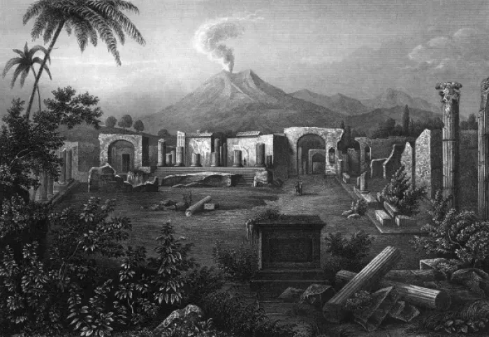 Framed Print : Pompeii Forum 1850 Framed Print : Pompeii Forum 1850