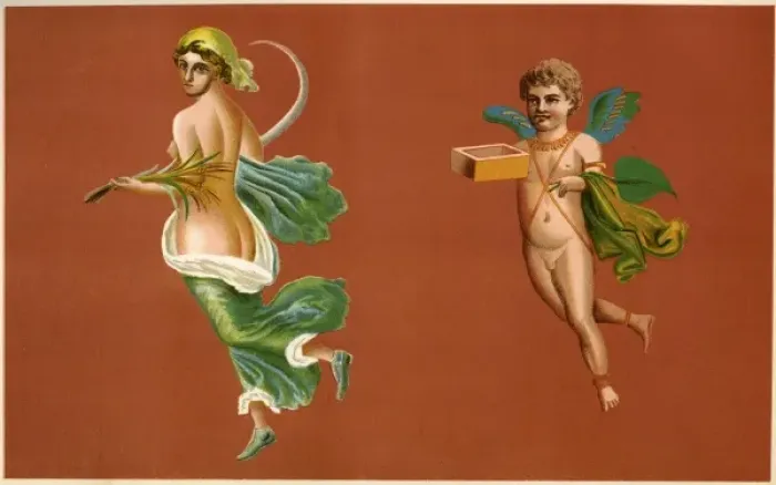 Framed Print : Pompeii Mural / Cherub Framed Print : Pompeii Mural / Cherub