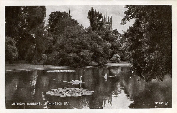 The Pond & Swans, Jephson Gardens, Warwickshire
