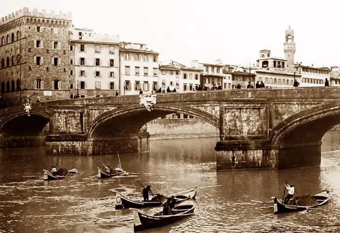 Framed Print : Ponte Santa Trinita, Florence, Italy - Victorian period Framed Print : Ponte Santa Trinita, Florence, Italy - Victorian period