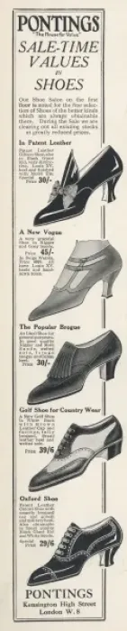 Framed Print : Pontings Shoe Advert Framed Print : Pontings Shoe Advert