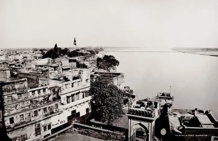 Framed Print : Pontoon bridge River Ganges, Benares, Varanasi Framed Print : Pontoon bridge River Ganges, Benares, Varanasi