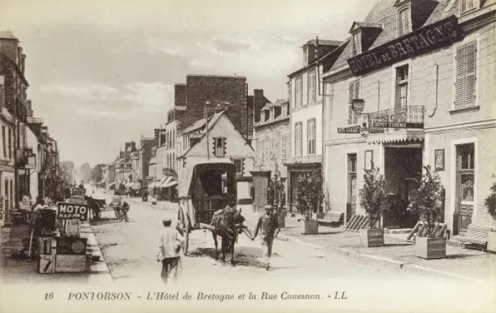 Framed Print : Pontorson - The Brittany Hotel on Rue Couesnon Framed Print : Pontorson - The Brittany Hotel on Rue Couesnon