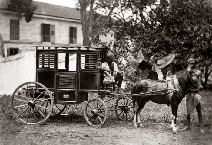 Framed Print : Pony carriage, India, circa 1880s. Date: circa 1880s Framed Print : Pony carriage, India, circa 1880s. Date: circa 1880s