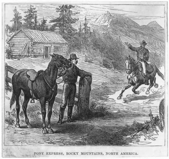 Framed Print : Pony Express in Rockies Framed Print : Pony Express in Rockies