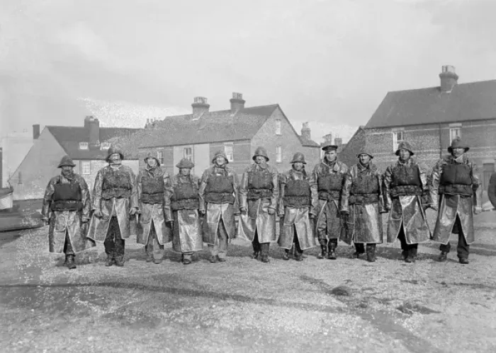 Framed Print : Poole Lifeboat Crew Framed Print : Poole Lifeboat Crew