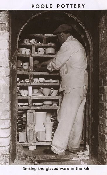 Poole Pottery - Setting the glazed ware in the kiln