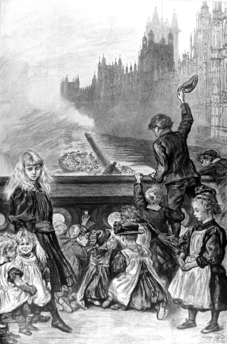 Framed Print : Poor children on Westminster Bridge Framed Print : Poor children on Westminster Bridge