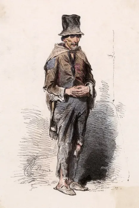 Framed Print : Poor French beggar 1850 Framed Print : Poor French beggar 1850