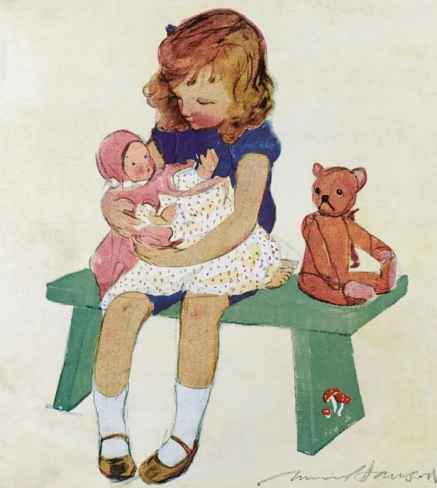 Framed Print : Poor Teddy! by Muriel Dawson Framed Print : Poor Teddy! by Muriel Dawson