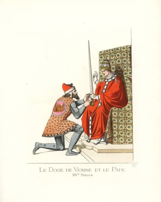 Framed Print : Pope Alexander III presenting the Doge of Venice Framed Print : Pope Alexander III presenting the Doge of Venice