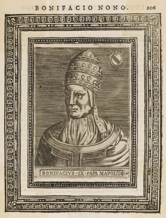 Framed Print : POPE BONIFACIUS IX (Pietro Tomacelli) Date: reigned 1389 - 1404 Framed Print : POPE BONIFACIUS IX (Pietro Tomacelli) Date: reigned 1389 - 1404