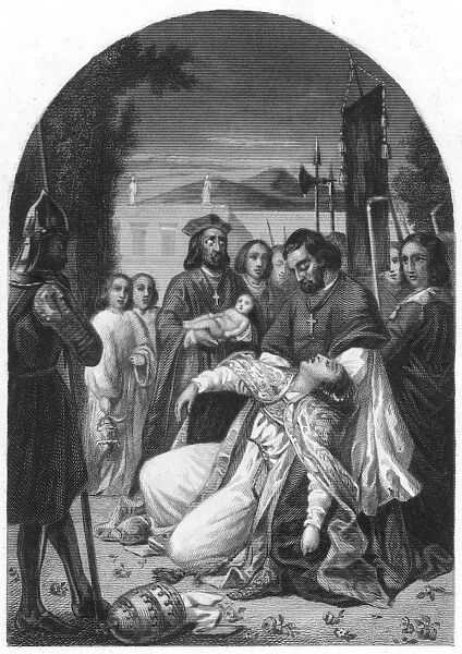 Pope Joan gives birth