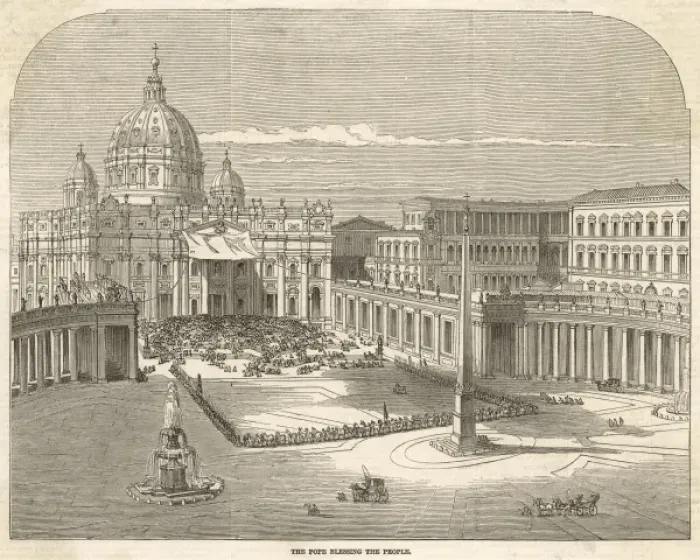 Framed Print : Pope Pius IX blesses the people Framed Print : Pope Pius IX blesses the people