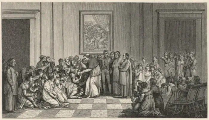 Framed Print : Pope Pius VII Blesses ring kissers Framed Print : Pope Pius VII Blesses ring kissers
