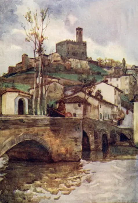 Framed Print : Poppi, Province of Arezzo, Tuscany, Italy - from the river Framed Print : Poppi, Province of Arezzo, Tuscany, Italy - from the river