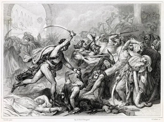 Framed Print : The populace of Cairo rise up in revolt against the French invaders Framed Print : The populace of Cairo rise up in revolt against the French invaders