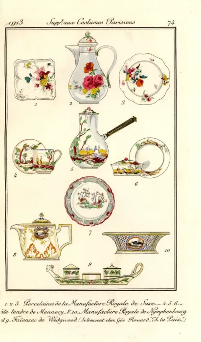 Framed Print : Porcelain designs for tableware, 1913 Framed Print : Porcelain designs for tableware, 1913