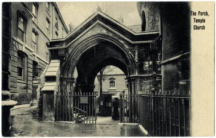 Framed Print : The Porch, Temple Church, Temple, London Framed Print : The Porch, Temple Church, Temple, London