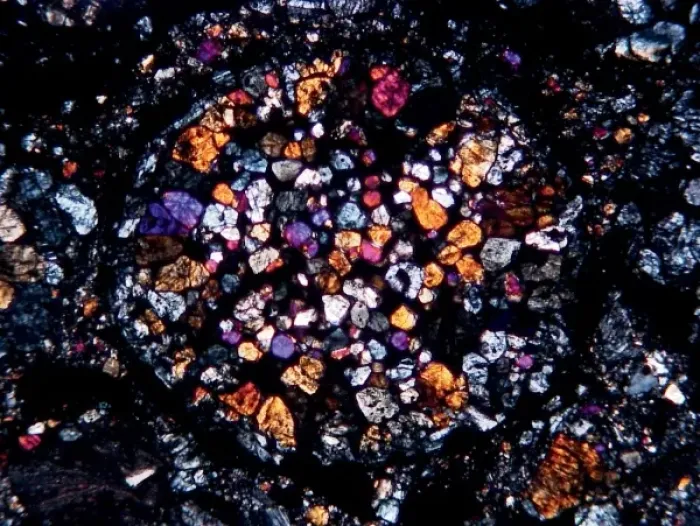 Framed Print : Porphyritic olivine and pyroxene chondrule Framed Print : Porphyritic olivine and pyroxene chondrule