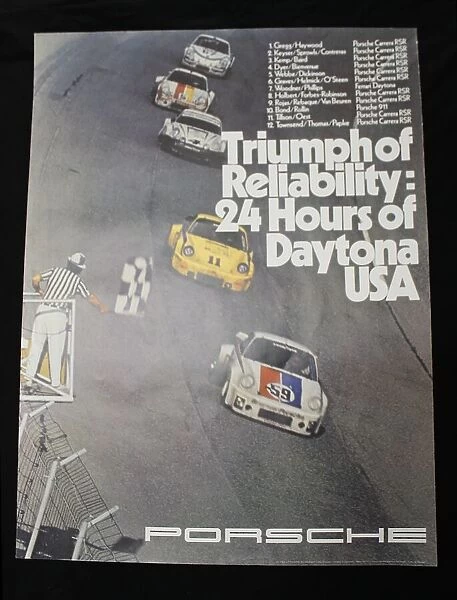 Porsche poster, Triumph of Reliability 24 hr Daytona USA