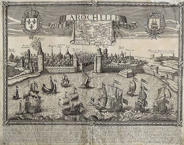 Port of La Rochelle in 17th c. Engraving