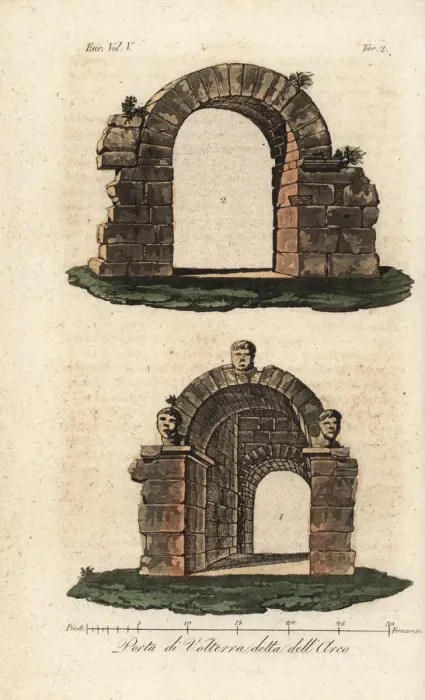Framed Print : The Porta all Arco, Etruscan door in the walls of Framed Print : The Porta all Arco, Etruscan door in the walls of