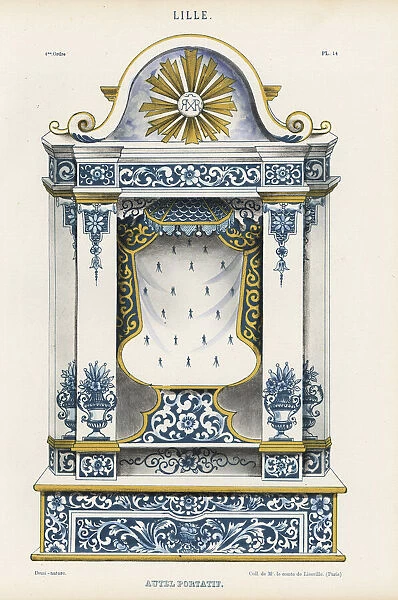 Portable altar in painted ceramic from Lille