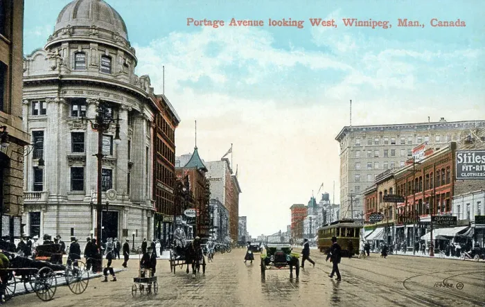 Framed Print : Portage Avenue looking West, Winnipeg, Manitoba, Canada