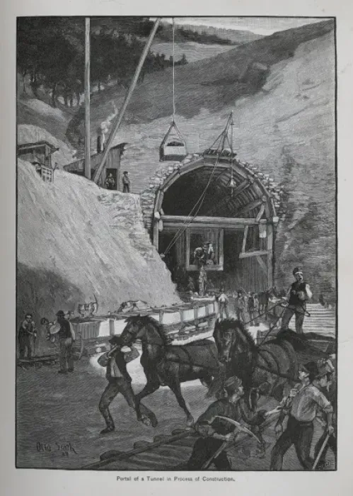 Framed Print : Portal of a tunnel in process of construction by Otto Stark Framed Print : Portal of a tunnel in process of construction by Otto Stark