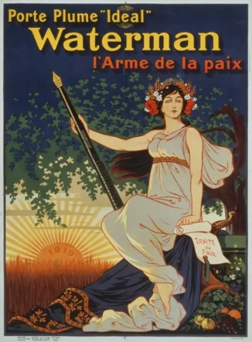Framed Print : Porte plume Ideal Waterman l arme de la paix
