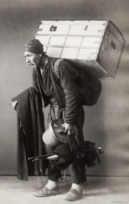 Framed Print : Porter with heavy load, probably Turkey Framed Print : Porter with heavy load, probably Turkey