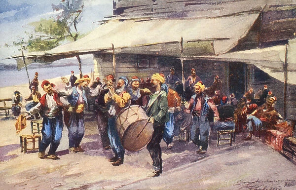 Porters Dancing (Danse de hamals) - Constantinople, Turkey. Date: 1910