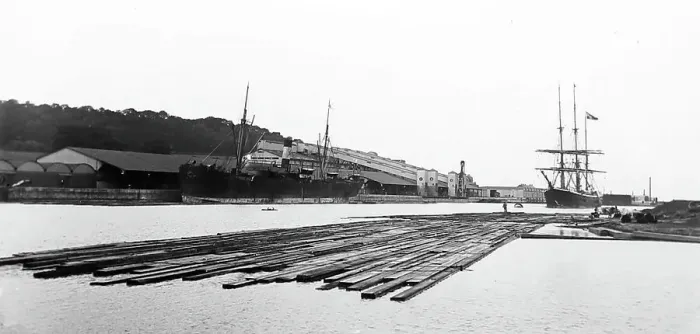 Framed Print : Portishead Dock near Bristol, Victorian period Framed Print : Portishead Dock near Bristol, Victorian period
