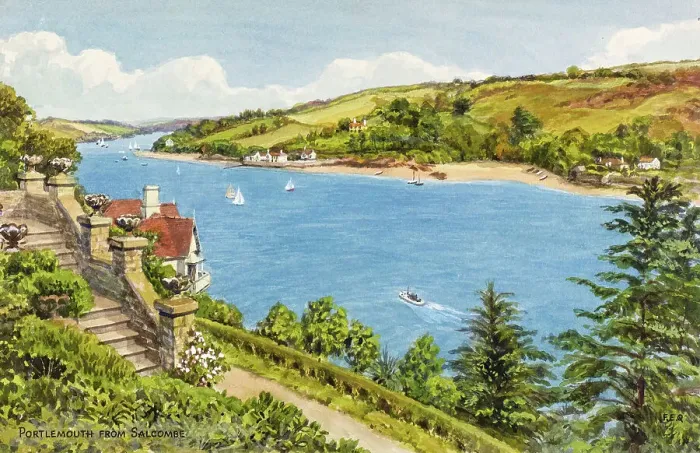 Framed Print : Portlemouth from Salcombe, Devon Framed Print : Portlemouth from Salcombe, Devon
