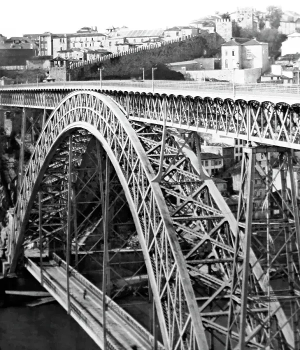 Framed Print : Porto Bridge, Portugal, early 1900s Framed Print : Porto Bridge, Portugal, early 1900s