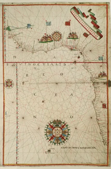 Framed Print : Portolan atlas by Joan Martines (1556-1590). West Coast Framed Print : Portolan atlas by Joan Martines (1556-1590). West Coast