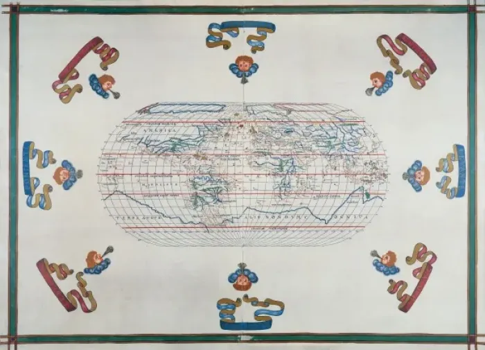 Framed Print : Portolan chart atlas, 1591. World map. Renaissance Framed Print : Portolan chart atlas, 1591. World map. Renaissance