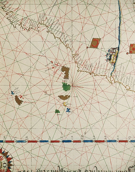 Portolan of Joan Martines (16th century). 1587. Map of the C
